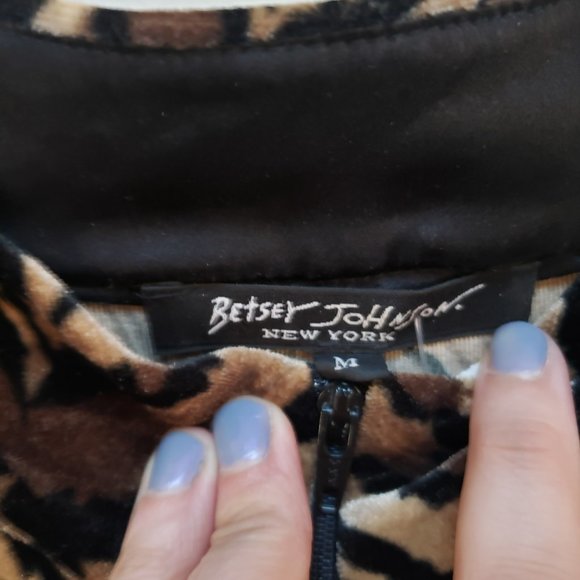 Betsey Johnson Vintage 90s Velvet Tiger Dress - Picture 3 of 7